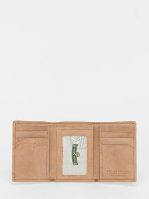 FIELD & STREAM Thomas RFID Blocking Distressed Leather Tri-Fold (Camel)