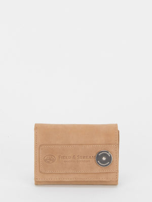 FIELD & STREAM Thomas RFID Blocking Distressed Leather Tri-Fold (Camel)