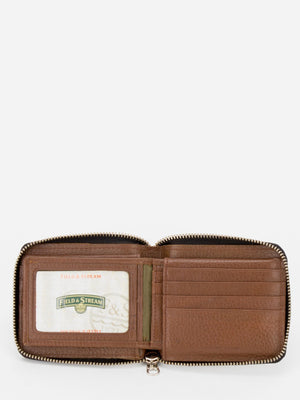 FIELD & STREAM Oscar RFID Blocking Zip Around Leather Wallet (Tan)