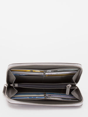 Hazel Zip Around Long Wallet - Grey