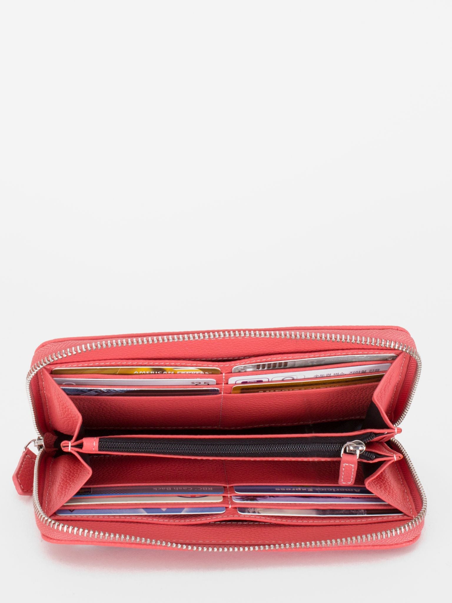 Hazel Zip Around Long Wallet - Coral Pink