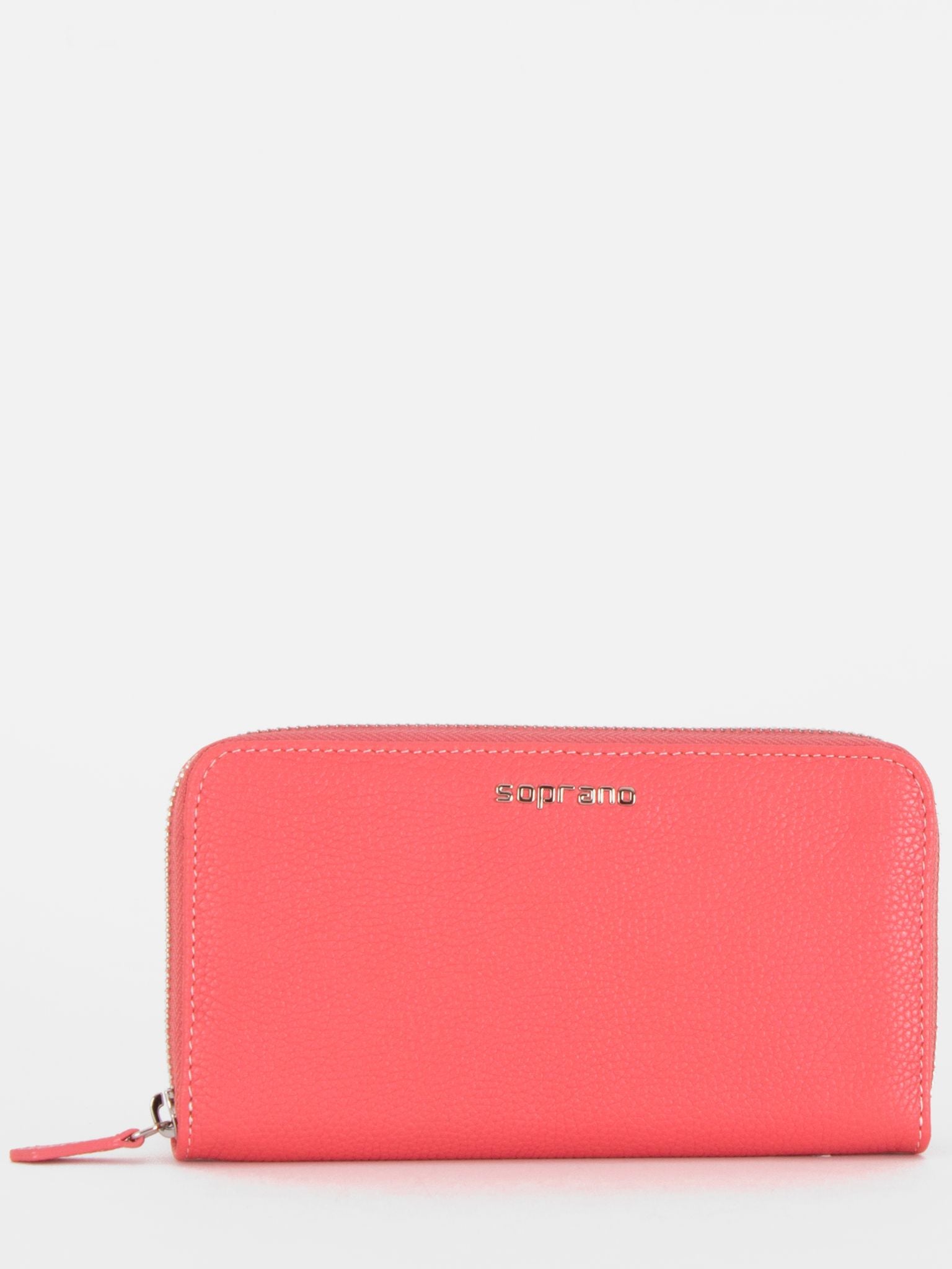 Hazel Zip Around Long Wallet - Coral Pink