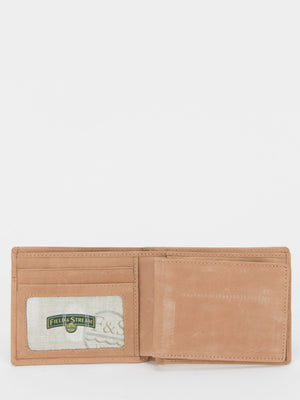 FIELD & STREAM William RFID Blocking Distressed Leather Billfold (Camel)