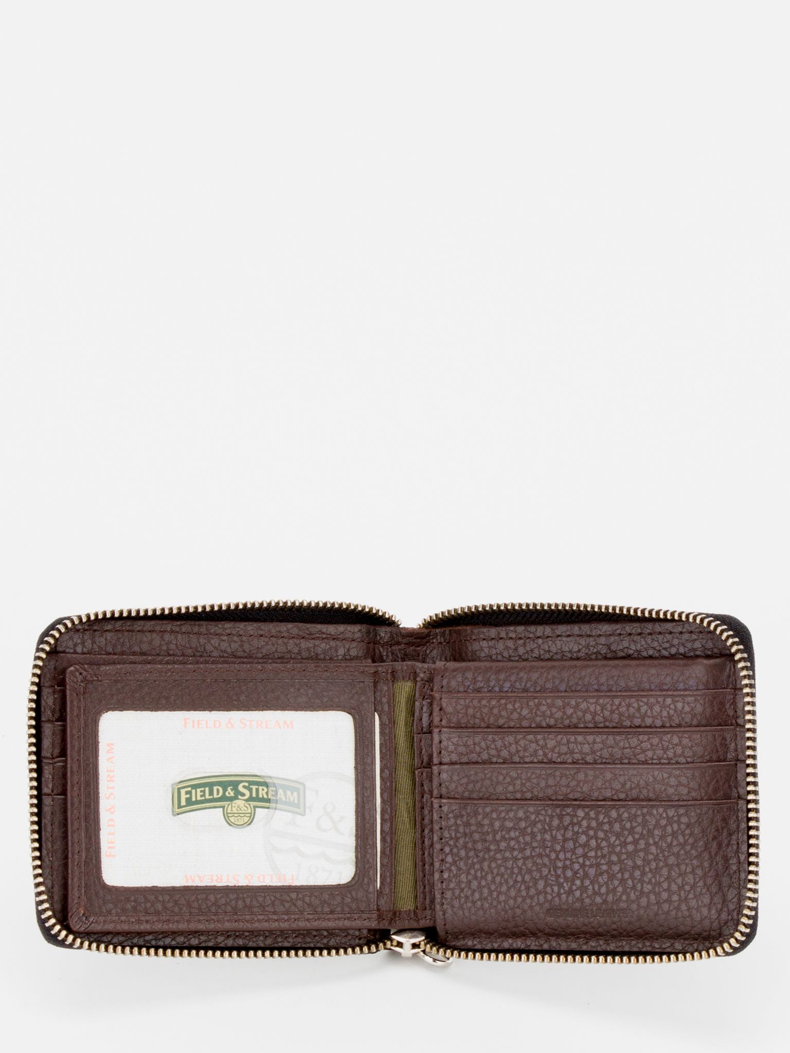 FIELD & STREAM Oscar RFID Blocking Zip Around Leather Wallet (Brown)