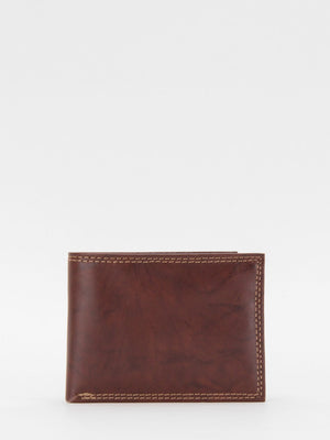 BUXTON Stanley RFID Blocking Removable Passcase Leather Billfold (Medium Brown)