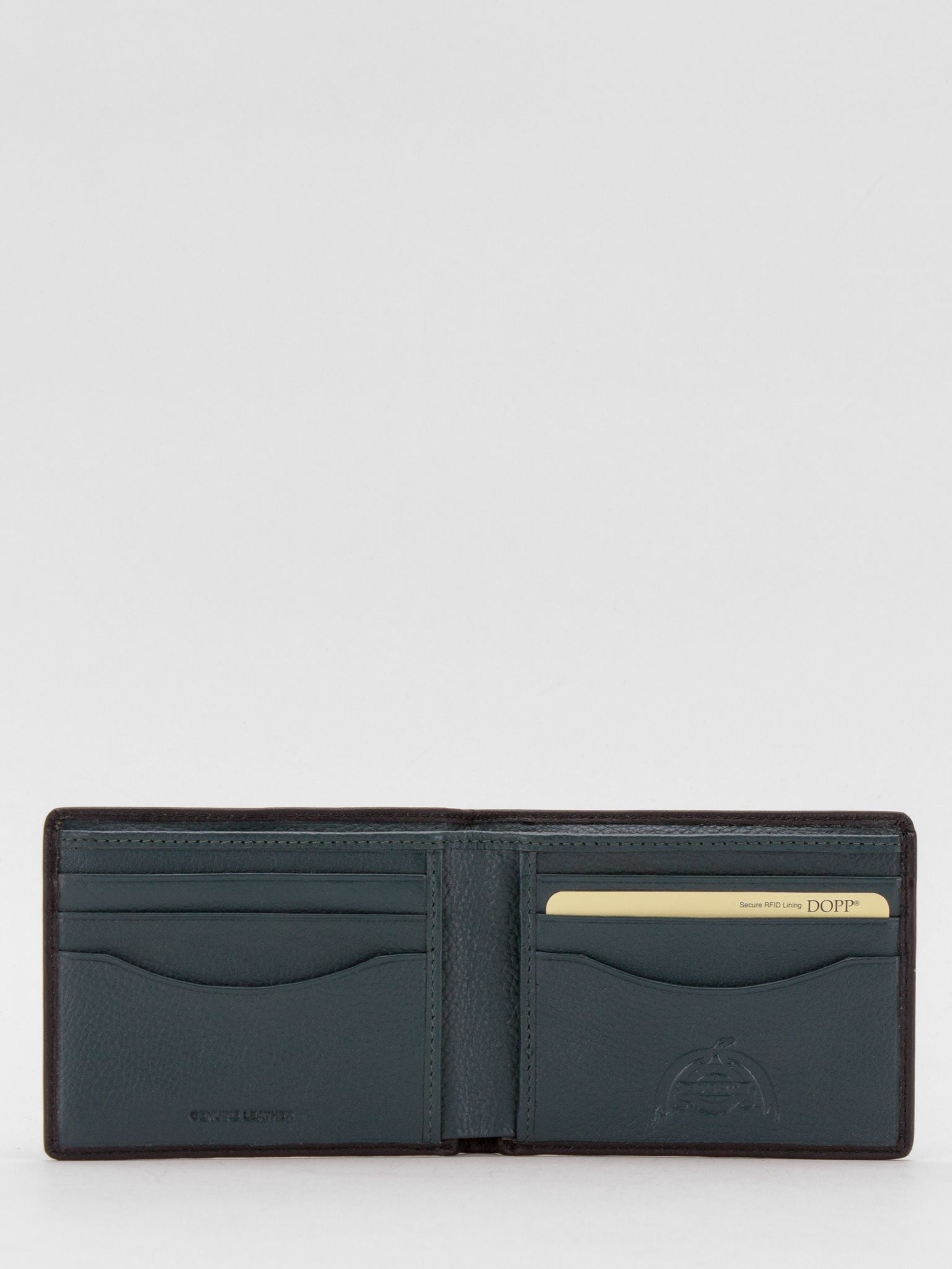 DOPP Mason RFID Blocking Two-Tone Stash Leather Billfold (Black/Dark Green)