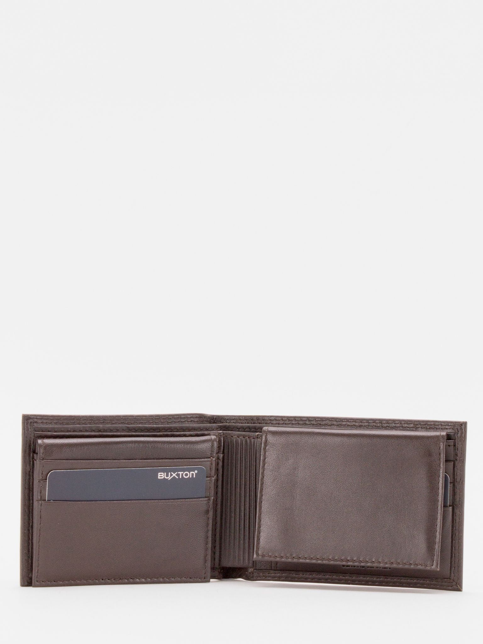 BUXTON Daniel Double Passcase Leather Billfold (Brown)