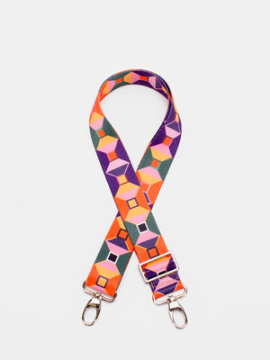 Fantasia Handbag Strap - Orange Geometric